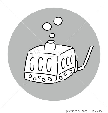 水族館的水下過濾器(投入式過濾器)圖標(黑色和白色) 水族館的水下過濾器(投入式過濾器)圖標(黑色和白色) 94754556