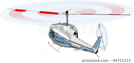 An illustration of a Japan Coast Guard helicopter seen from above. background transparent image An illustration of a Japan Coast Guard helicopter seen from above. background transparent image 94755233