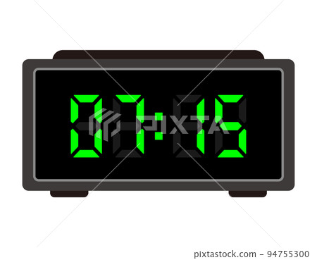 Digital display clock vector illustration Digital display clock vector illustration 94755300