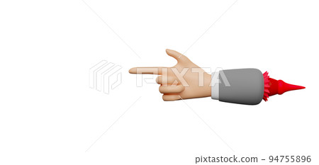cartoon businessman hand pointing isolated on white background ,3d render 94755896