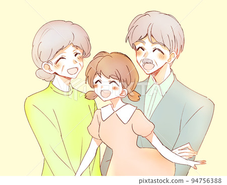 Smiling grandfather, grandmother and grandson 94756388
