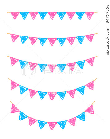 Crayon material decoration set garland 94757656