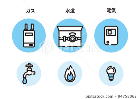 Electricity, water, gas [mk line/series] 94758062