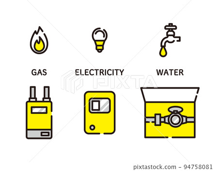 Electricity, water, gas [mk line/series] 94758081