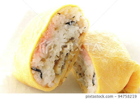 Take a picture of chakin sushi, a special treat for the day, on a white background Take a picture of chakin sushi, a special treat for the day, on a white background 94758219