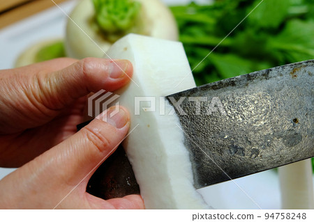 Turnips being cooked Turnips being cooked 94758248