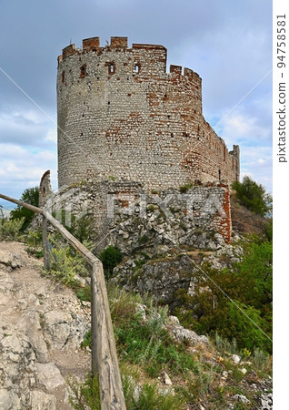 South Moravia - Palava - wine region in the Czech Republic. Ruins of an old castle. (Devicky-divci castle) South Moravia - Palava - wine region in the Czech Republic. Ruins of an old castle. (Devicky-divci castle) 94758581