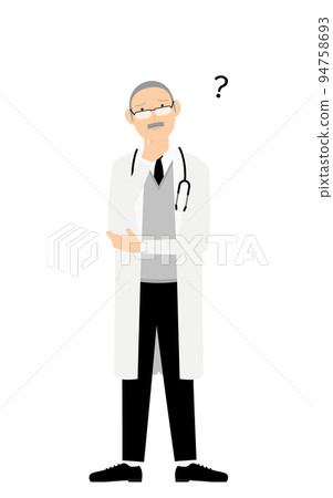 Pose set of senior male doctor in white coat, doubts, troubles, pointing, injection, etc. Pose set of senior male doctor in white coat, doubts, troubles, pointing, injection, etc. 94758693
