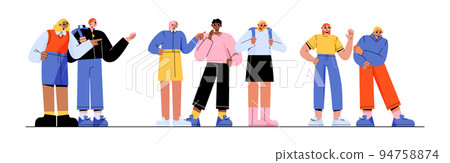 School bullying flat character illustration set School bullying flat character illustration set 94758874