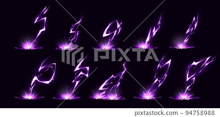 Lightnings, purple thunderbolts hit ground 94758988