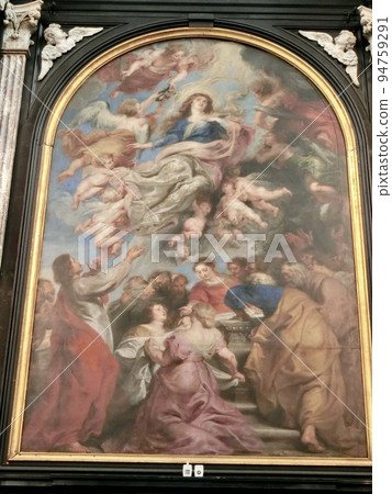 Belgium Antwerp Notre Dame Cathedral Altarpiece Rubens Assumption of the Virgin Belgium Antwerp Notre Dame Cathedral Altarpiece Rubens Assumption of the Virgin 94759291