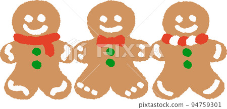 Illustration of gingerman cookies holding hands Christmas Illustration of gingerman cookies holding hands Christmas 94759301