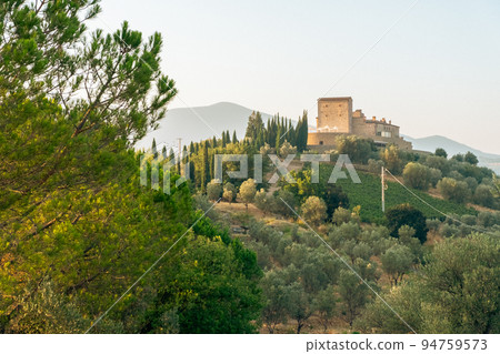 Beautiful view of Tuscany landscape and landmarks. Summer in Italy Beautiful view of Tuscany landscape and landmarks. Summer in Italy 94759573