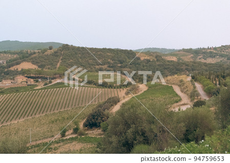 Beautiful view of Tuscany landscape and landmarks. Summer in Italy 94759653
