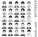 Young male avatar icon front monochrome 94759959