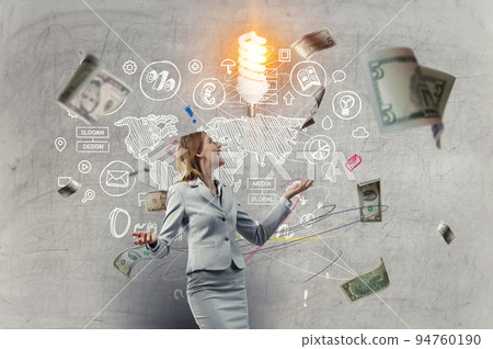Communication and innovation concept . Mixed media 94760190