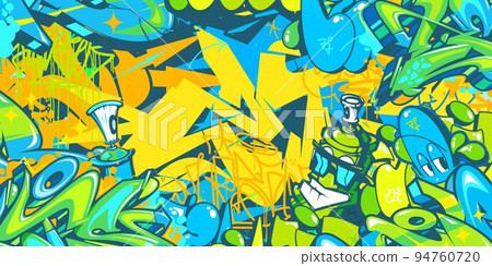 Colorful Abstract Urban Street Art Graffiti Style Vector Illustration Background Template 94760720