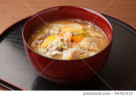 Pork miso soup served in a bowl Pork miso soup served in a bowl 94761414
