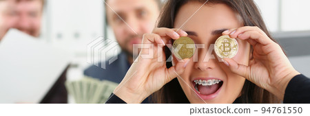 Team of young successful businesspeople just concluded bargain, satisfied with result 94761550