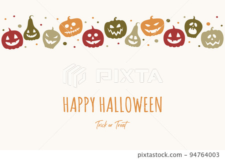 Background with funny pumpkins and wishes. Halloween card. Vector Background with funny pumpkins and wishes. Halloween card. Vector 94764003