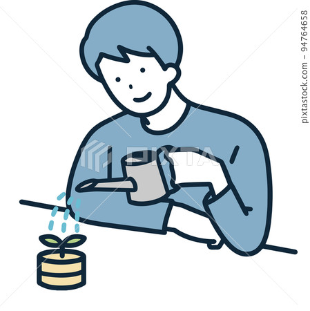 A man who raises money Investment Simple illustration 94764658