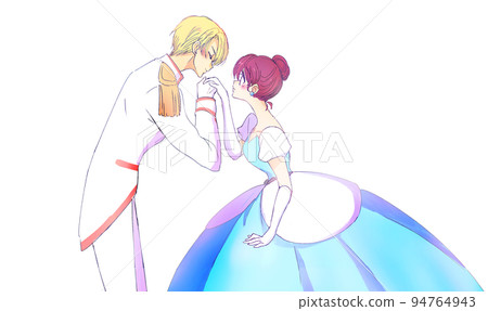 Prince kissing the back of the princess's hand 94764943