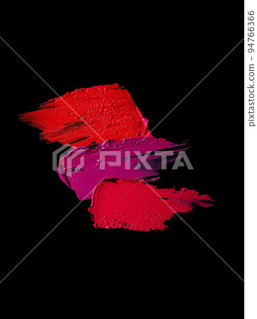 Different lipstic smudge on black background 94766366