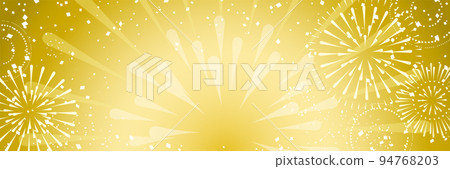 golden fireworks background illustration 94768203
