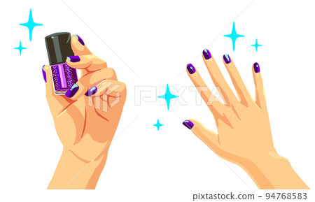 手 A 與紫色修指甲 94768583