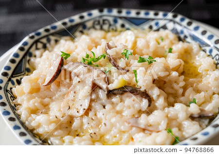 mushroom cream risotto mushroom cream risotto 94768866