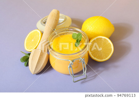 Concept of tasty food with lemon curd Concept of tasty food with lemon curd 94769113
