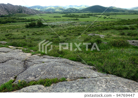 East Kazakhastan landscape, mountains and fields East Kazakhastan landscape, mountains and fields 94769447