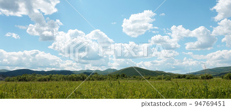 East Kazakhastan landscape, mountains and fields East Kazakhastan landscape, mountains and fields 94769451