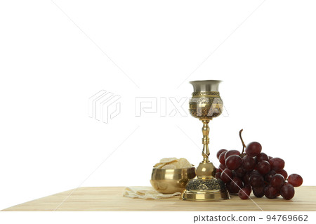 Concept or composition of Eucharist, space for text 94769662