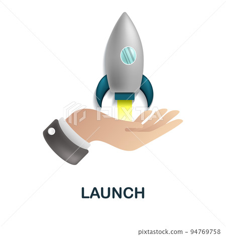 Launch icon. 3d illustration from crowdfunding collection. Creative Launch 3d icon for web design, templates, infographics and more 94769758