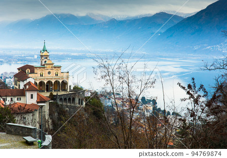 sanctuary of Madonna del Sasso in Orselina above city is the principal sight and goal of pilgrimage sanctuary of Madonna del Sasso in Orselina above city is the principal sight and goal of pilgrimage 94769874