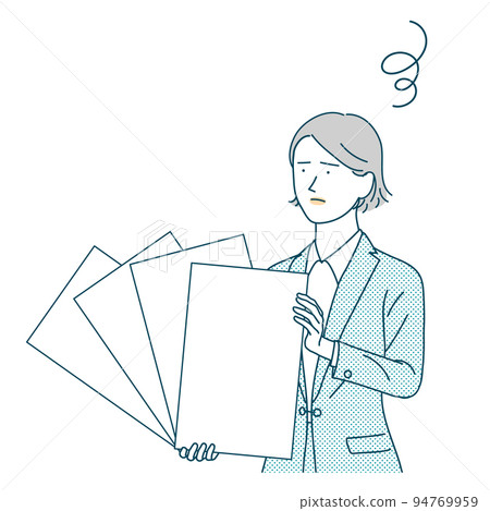 持有文件的非浮動表達式的商務人士 94769959