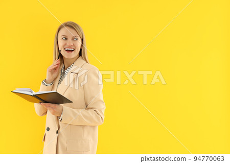 Young attractive business woman, space for text 94770063