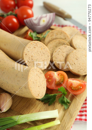 Concept of tasty food, liverwurst, close up Concept of tasty food, liverwurst, close up 94770273