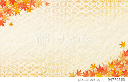 Autumn, year-end gift, Japanese paper, background, Japanese style, Japanese pattern, hemp leaf, tradition, pattern 94770563