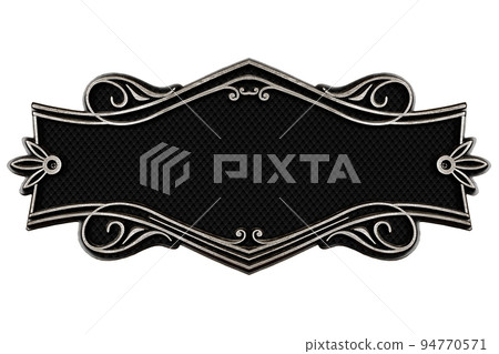 Vintage cast metal plate isolated on white background Vintage cast metal plate isolated on white background 94770571