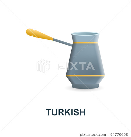 Turkish coffee icon. 3d illustration from coffee collection. Creative Turkish coffee 3d icon for web design, templates, infographics and more Turkish coffee icon. 3d illustration from coffee collection. Creative Turkish coffee 3d icon for web design, templates, infographics and more 94770608