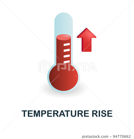 Temperature Rise icon. 3d illustration from climate change collection. Creative Temperature Rise 3d icon for web design, templates, infographics and more 94770662