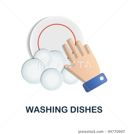 Washing Dishes icon. 3d illustration from cleaning collection. Creative Washing Dishes 3d icon for web design, templates, infographics and more Washing Dishes icon. 3d illustration from cleaning collection. Creative Washing Dishes 3d icon for web design, templates, infographics and more 94770997