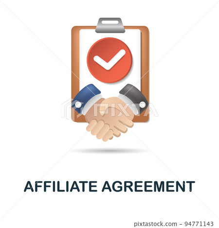Affiliate Agreement icon. 3d illustration from affiliate marketing collection. Creative Affiliate Agreement 3d icon for web design, templates, infographics and more 94771143