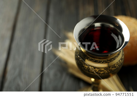 Concept or composition of Eucharist, space for text 94771551