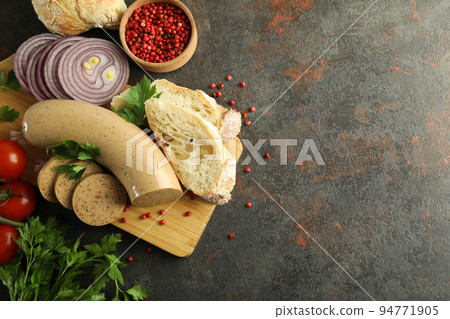 Concept of tasty food, liverwurst, space for text Concept of tasty food, liverwurst, space for text 94771905