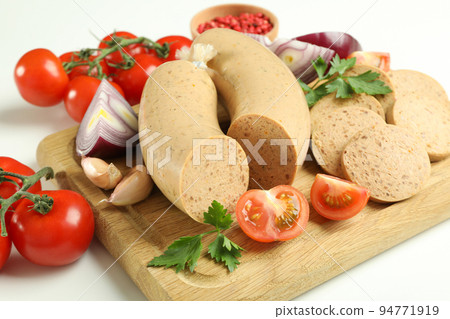 Concept of tasty food, liverwurst, close up Concept of tasty food, liverwurst, close up 94771919
