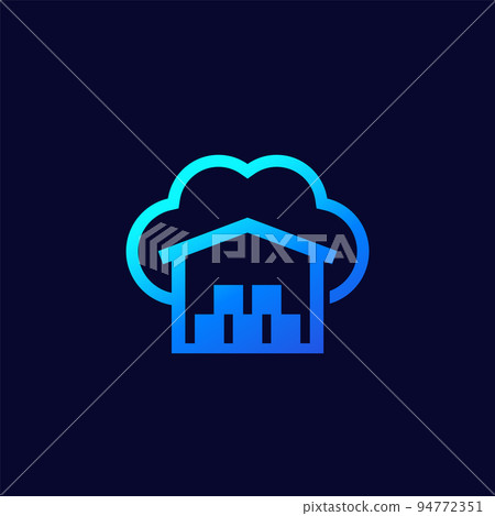 Cloud platform for a warehouse icon, vector Cloud platform for a warehouse icon, vector 94772351