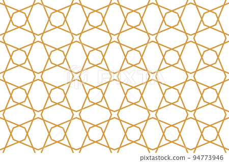 The geometric pattern with lines. Seamless vector background. White and gold texture. Graphic modern pattern. Simple lattice graphic design The geometric pattern with lines. Seamless vector background. White and gold texture. Graphic modern pattern. Simple lattice graphic design 94773946